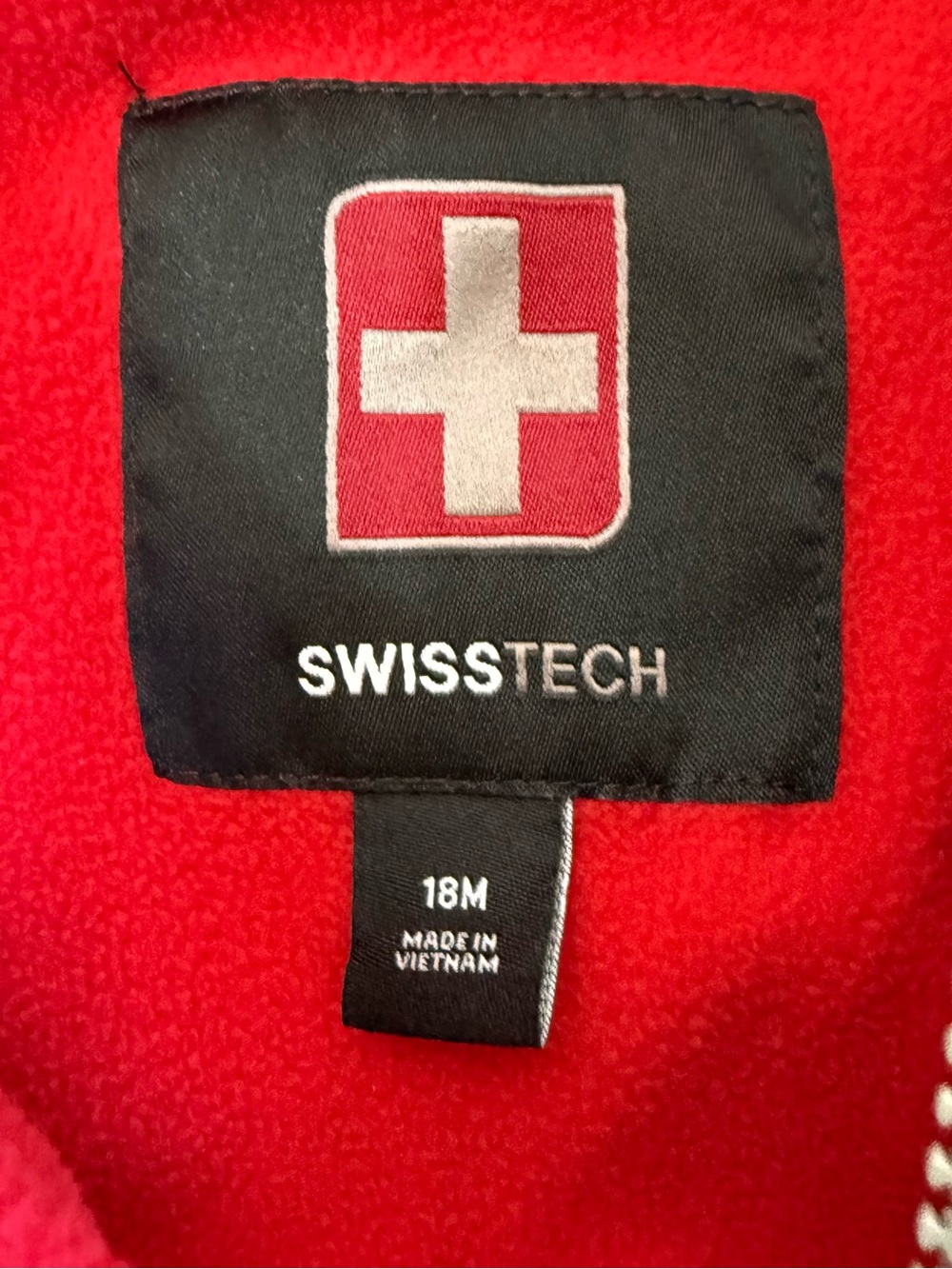 Swiss Tech 18M Dinosaur Puffer Jacket Gray Red Fleece Lining Hooded Winter Coat - Picture 5 of 6